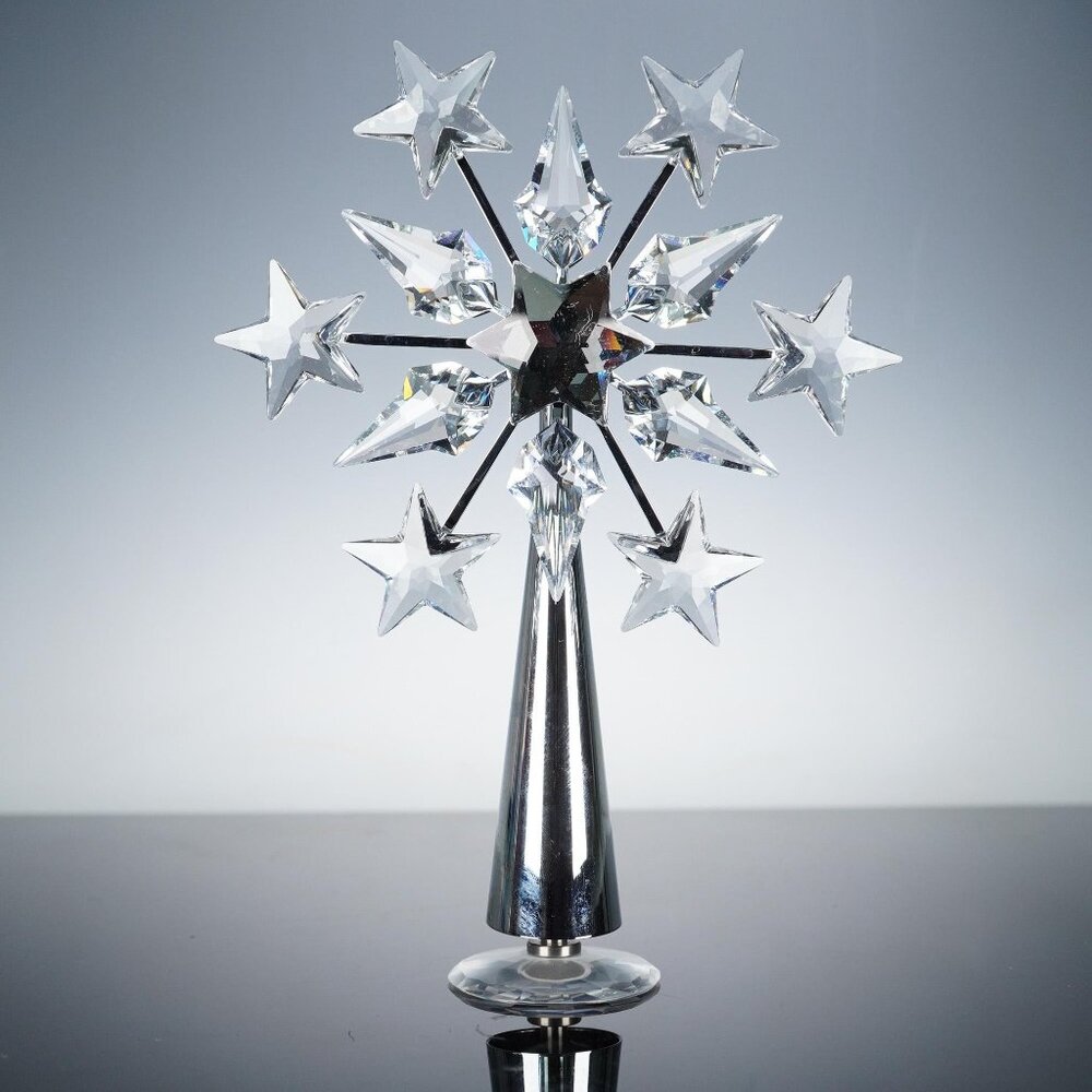 Swarovski Christmas Tree Topper Rhodium Plated with Display Base
